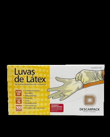 Imagem de Luva De Procedimento Em Látex Com Pó Tamanho G Descarpack - Caixa Com 100 unidades