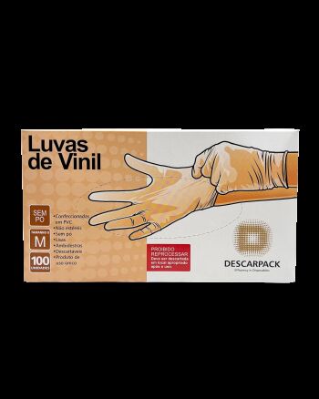 Imagem de Luva de Vinil sem Pó Tamanho M Descarpack – Caixa com 100 Unidades
