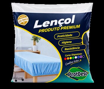 Imagem de Lençol Descartável com Elástico 30 g/m² 90 x 210 cm Preto ProtDesc – Pacote com 10 Unidades