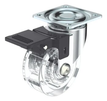 Imagem principal de RODIZIO GEL 50MM CHAPA COM FREIO (REFORÇADO)