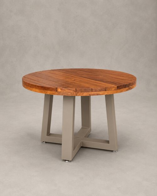 Imagem do produto Mesa de Centro Chanfrada 60cm Tampo Teca Ripado Reto