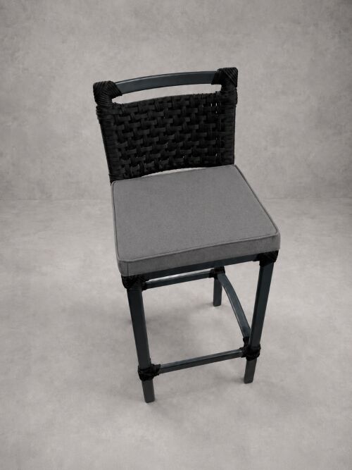 Imagem do produto Banqueta Orlando Preta com Estofado Cinza