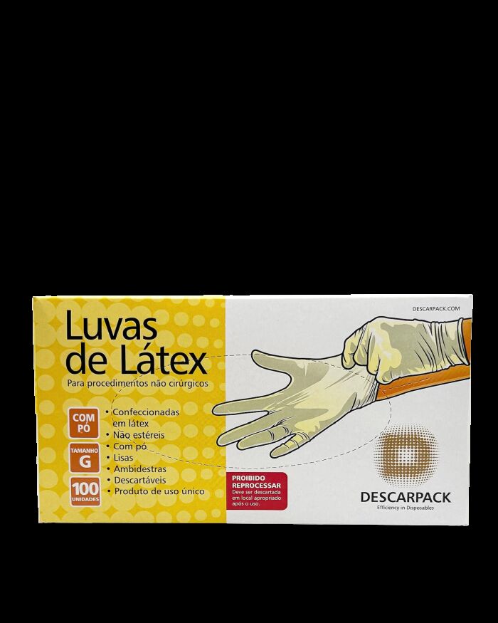 Imagem de Luva De Procedimento Em Látex Com Pó Tamanho G Descarpack - Caixa Com 100 unidades