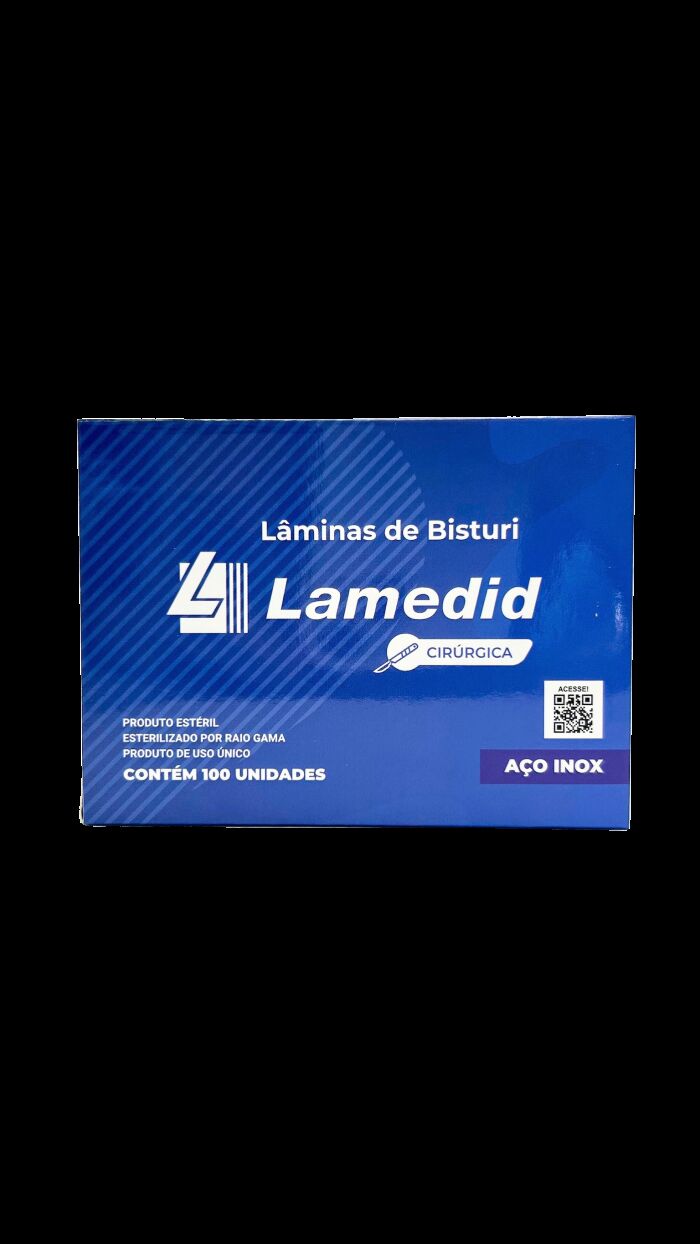 Imagem de Lâmina para Bisturi em Aço Inox N°10 Lamedid - Caixa com 100 Unidades