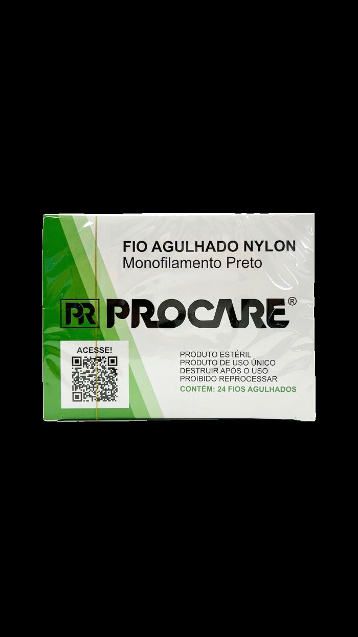Imagem de Fio De Sutura Nylon 5-0 Com Agulha 20mm 3/8 Triangular Procare - Caixa Com 24 Unidades