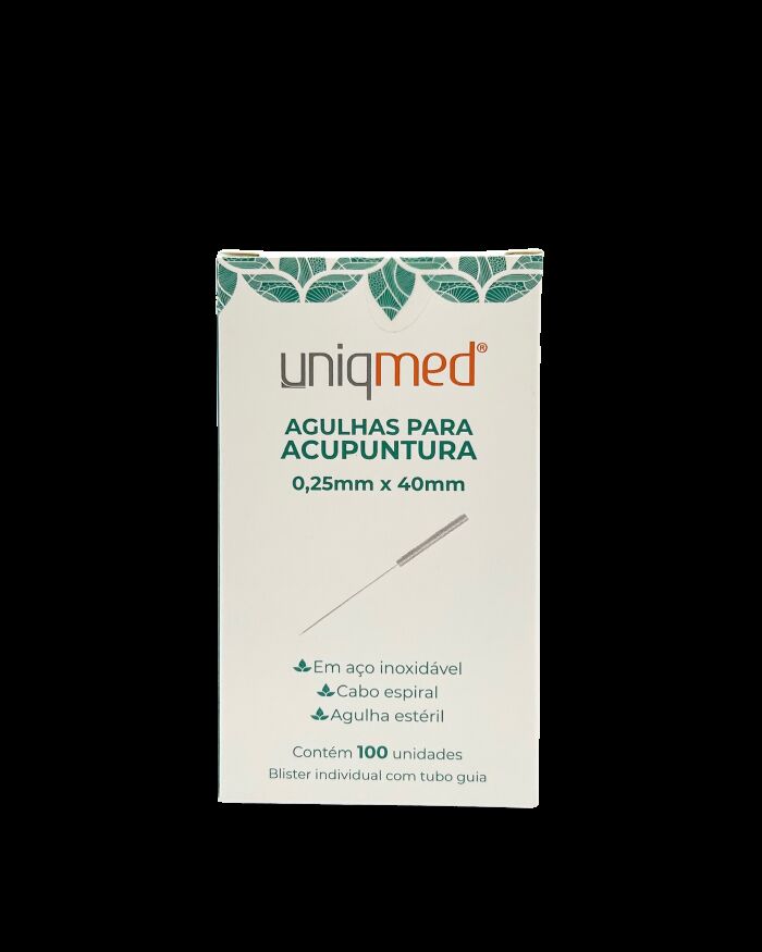 Imagem de Agulha para Acupuntura 0,25 x 40 mm Uniqmed – Caixa com 100 Unidades