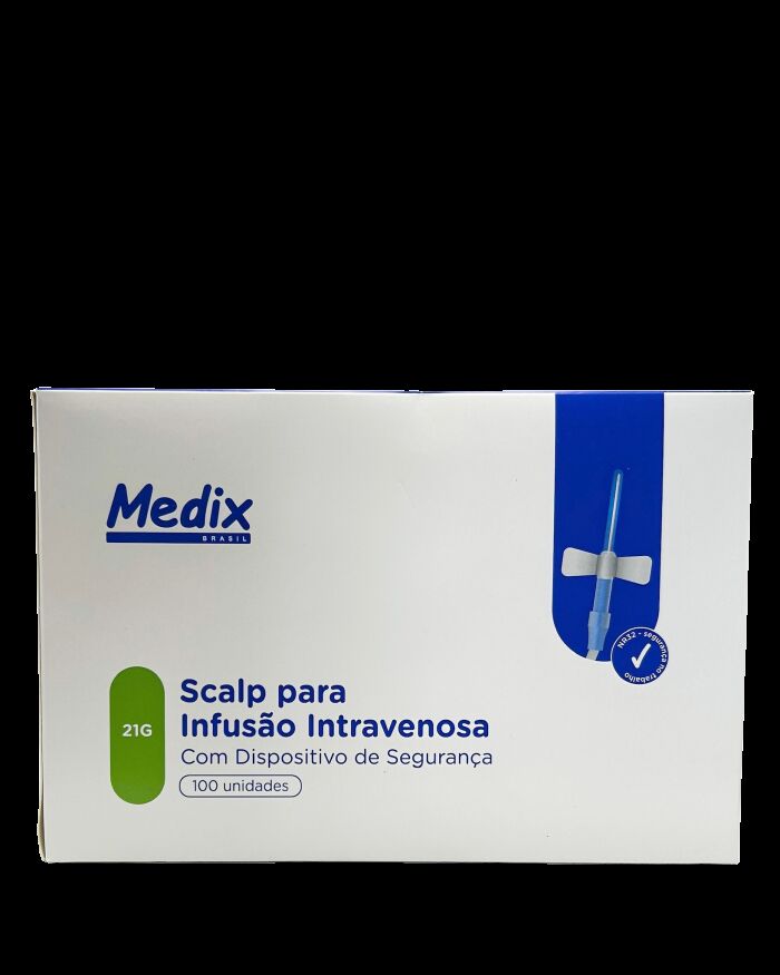 Imagem de Scalp 21G com Dispositivo de Segurança Luer Lock Medix