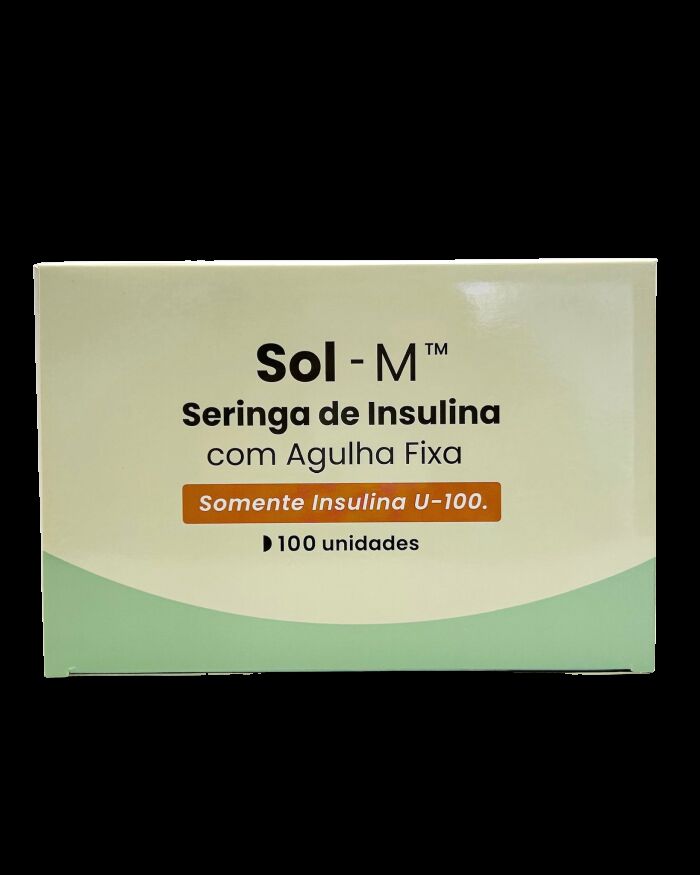 Imagem de Seringa para Insulina 0,5 mL com Agulha 0,25 x 6 mm Sol-M – Caixa com 100 Unidades