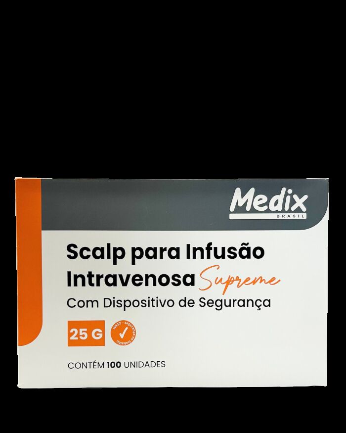 Imagem de Scalp 25G com Dispositivo de Segurança Luer Lock Medix
