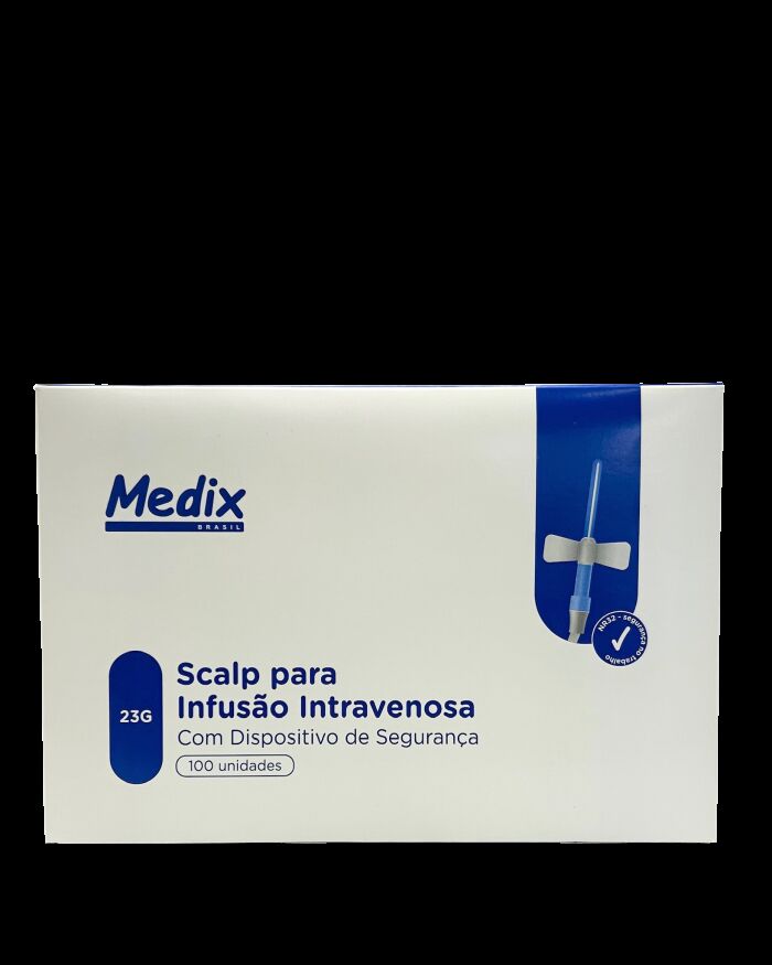 Imagem de Scalp 23G com Dispositivo de Segurança Luer Lock Medix