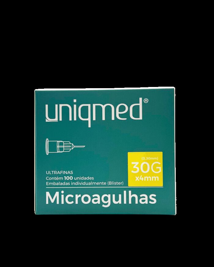 Imagem de Microagulha 30G x 4 mm Uniqmed – Caixa com 100 Unidades
