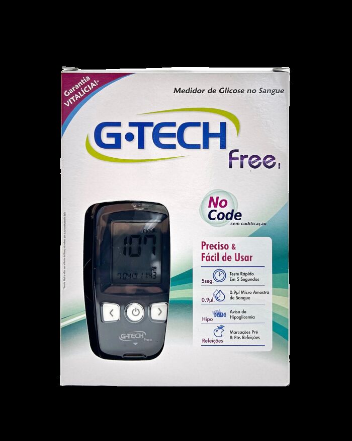 Imagem de Kit Medidor de Glicose Free 1 Completo G-Tech