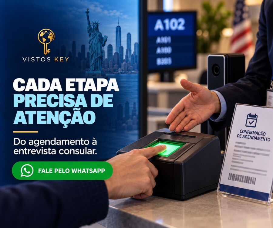 Imagem Cada etapa precisa de atenção para solicitar o primeiro visto americano