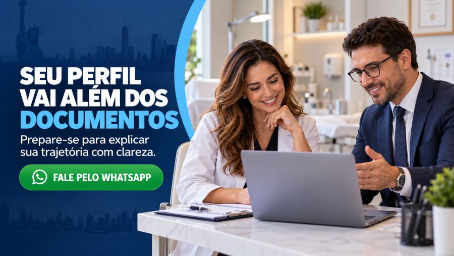 Imagem Assessoria ajudando a organizar documentos de trabalho e renda para o visto americano