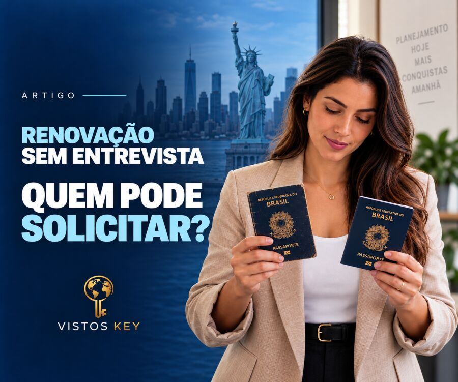 Imagem principal do artigo Renovação do visto americano sem entrevista: quem pode solicitar?