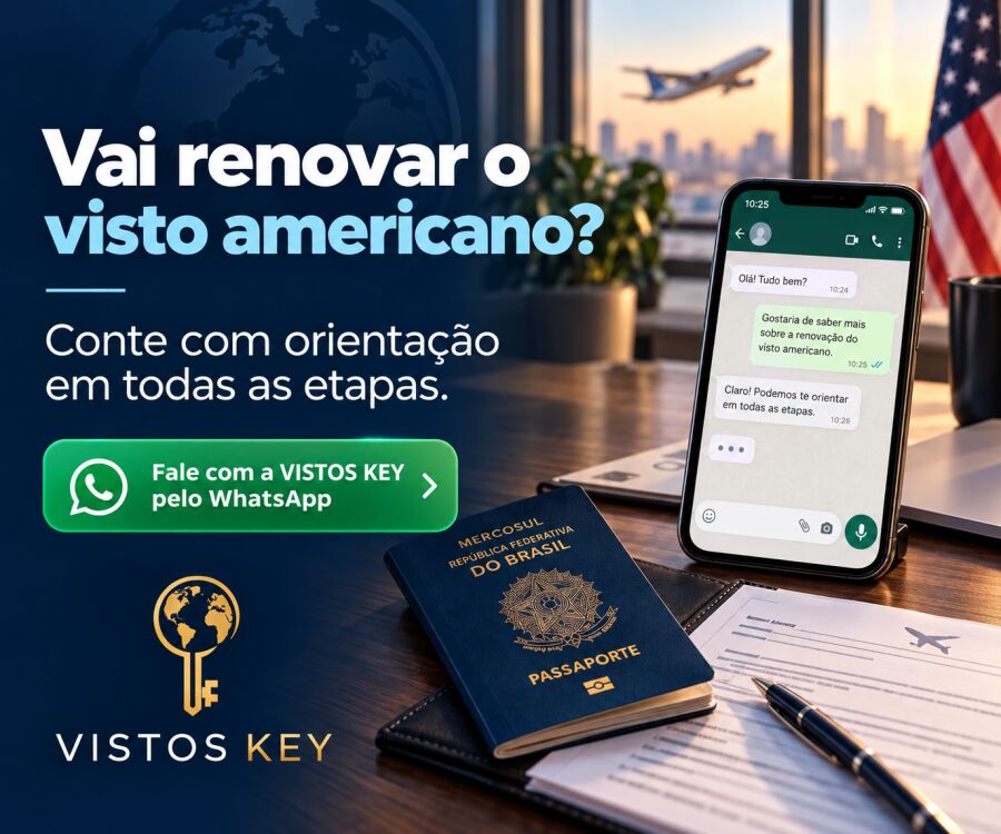 Imagem Precisa renovar o visto americano? Conte com a VISTOS KEY para orientar cada etapa do seu processo.